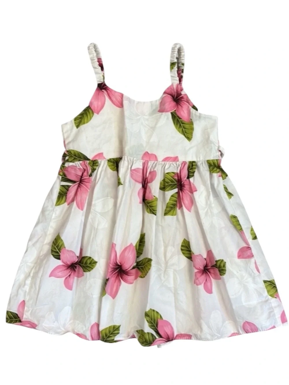 VTG Pacific Legend Hawaiian Dress Girls 3-4 Pink Hibiscus USA Cotton Tropical